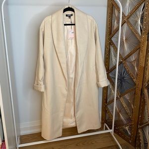 Missguided Cream Long Coat
